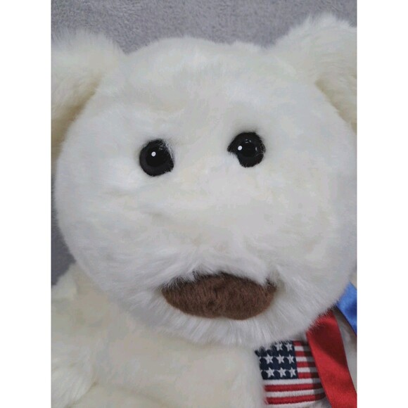 TY Beanie Buddy 29" White Bear Libearty Liberty 2000 American Flag Plush Toy - Picture 5 of 10
